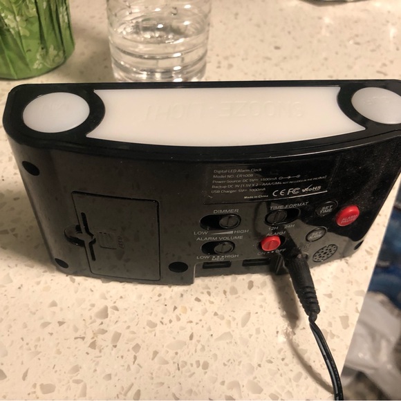 Alarm Clock Large Number Digital LED Display with Dimmer Night Light USB Easy - Picture 2 of 12